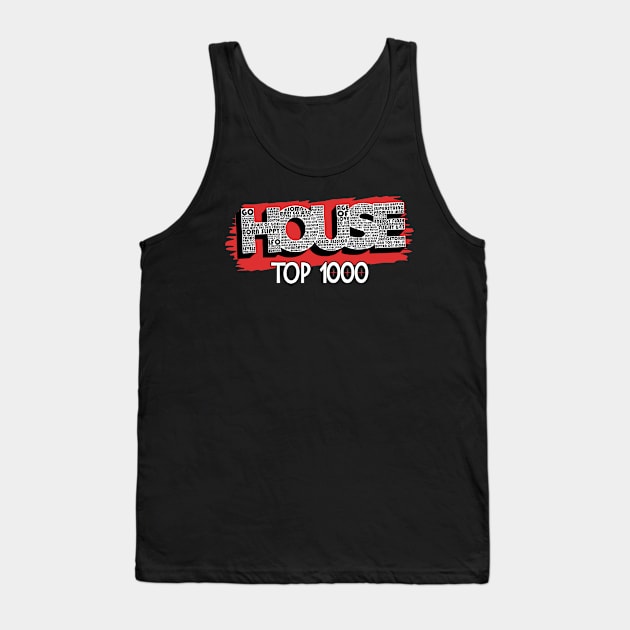 House Top 1000 dubbel bedrukt zwart Tank Top by WkDesign